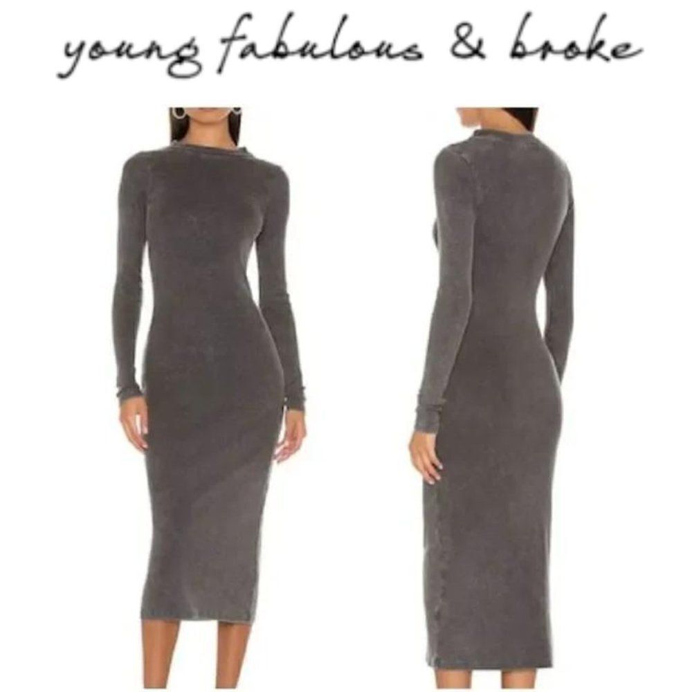 Young Fabulous & Broke Ombré Long Sleeve Woman's Dress Size XS